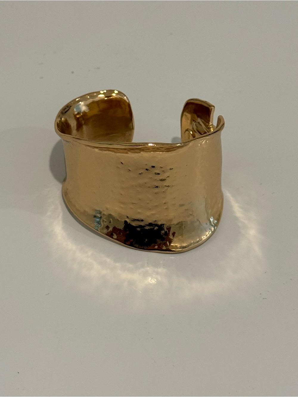 Chico's Hammered Gold Open Cuff Bracelet